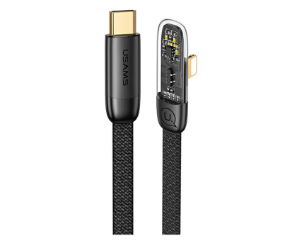 Kabel USAMS Kabel kątowy USB-C/Lightning PD 20W Fast Charge 1,2m czarny